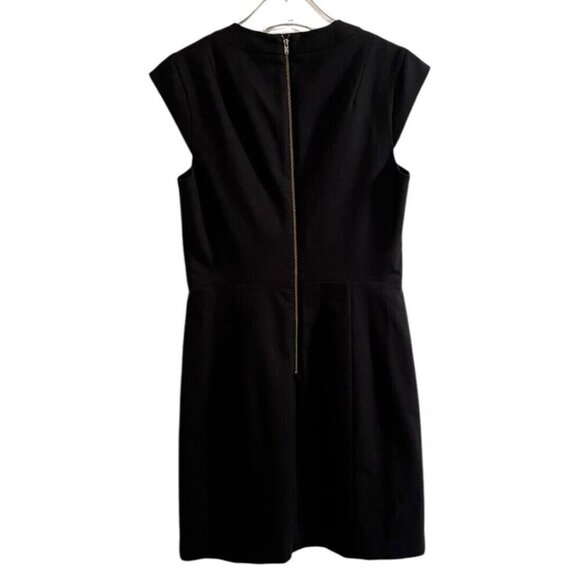 Theory Women’s Orinthia Stretch C Sheath Dress Black Size 6 Cap Sleeve - Picture 3 of 5